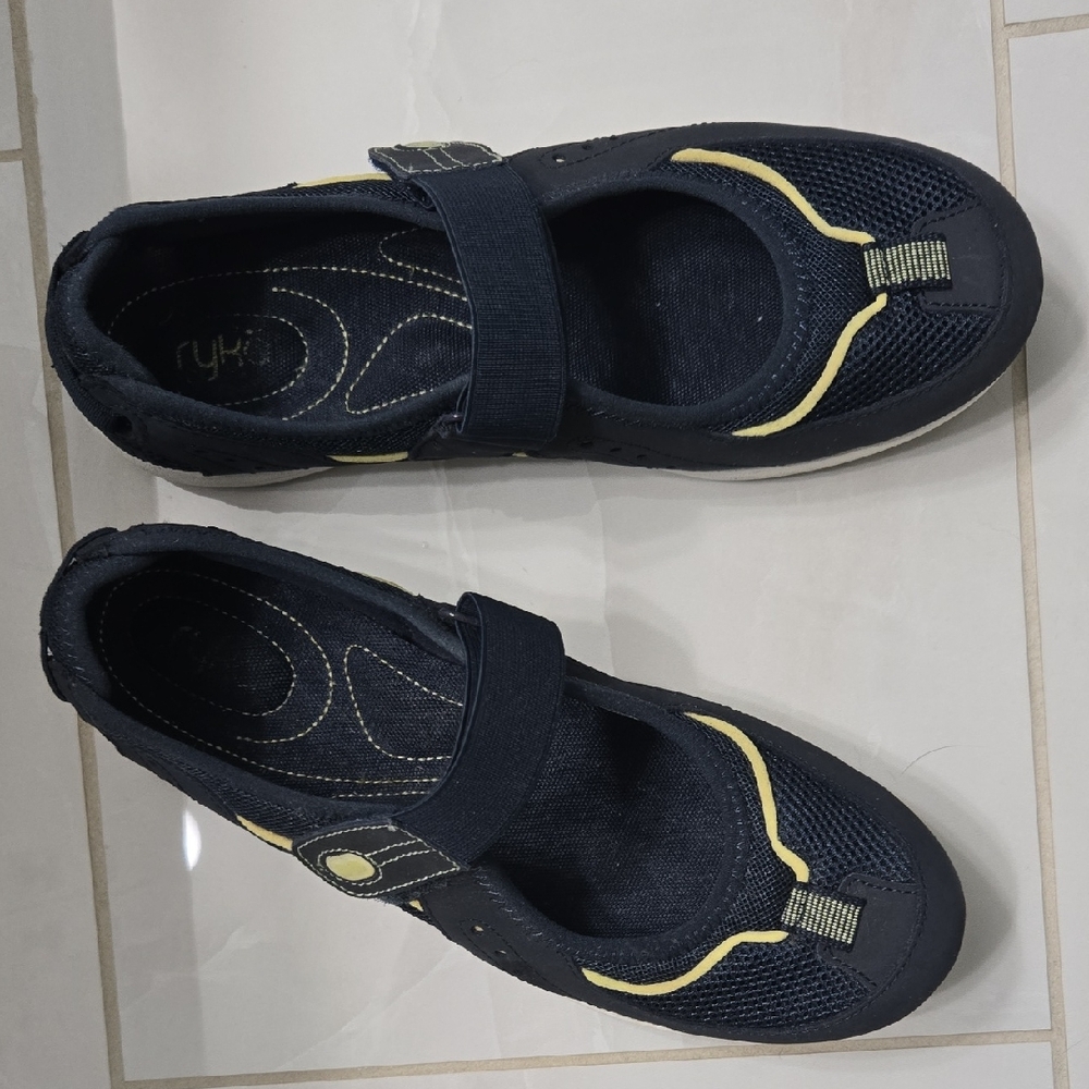 Ryka Black and Yellow Athletic Mary Janes